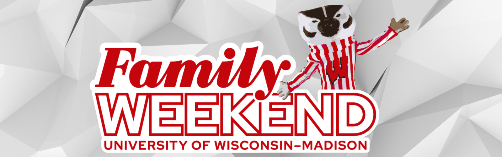 Family Weekend logo with Bucky Badger