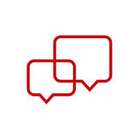 Icon of two overlapping chat bubbles